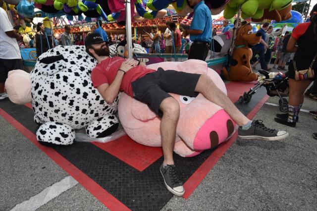 View IndyCar drivers visit the Indiana State Fair - Tuesday, August 11, 2015 Photos